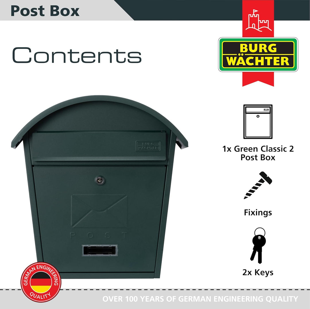 Sterling MB06 Klassischer Briefkasten, Grün, Grün