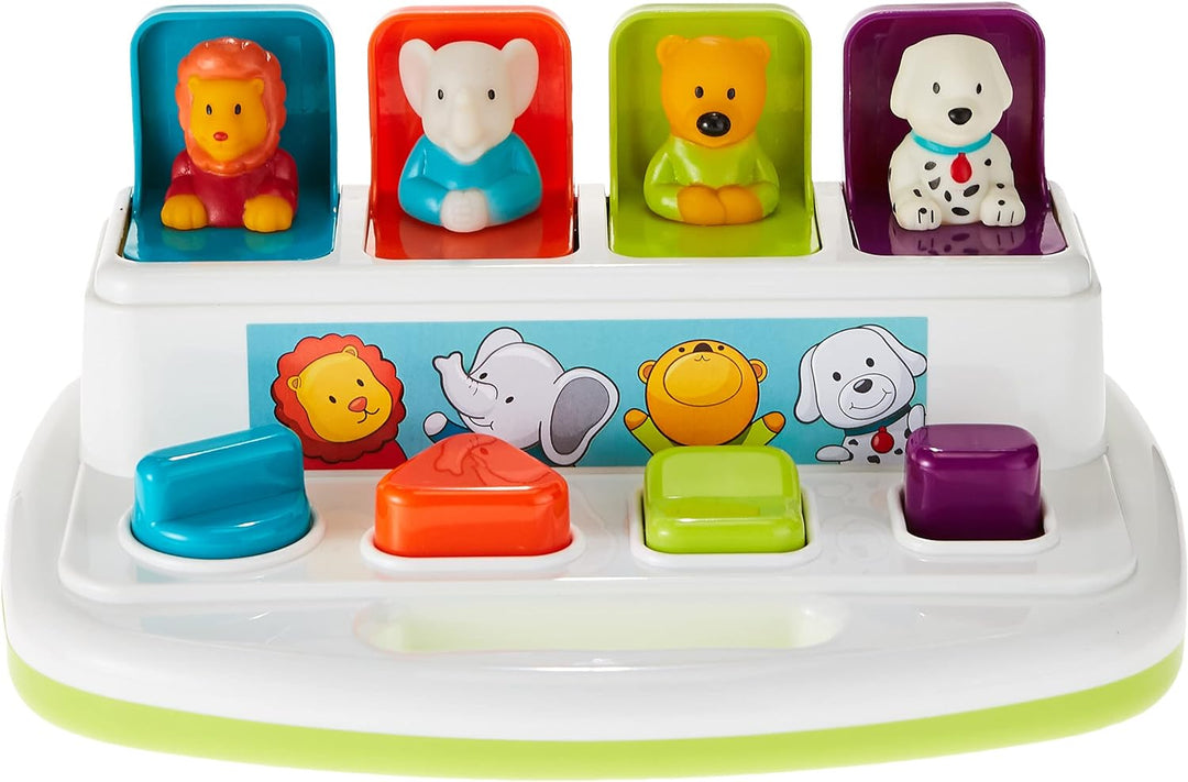 Battat Baby Spielzeug Motorikspielzeug – Pop Up Activity Center mit Tieren – Lernspielzeug mit Taste