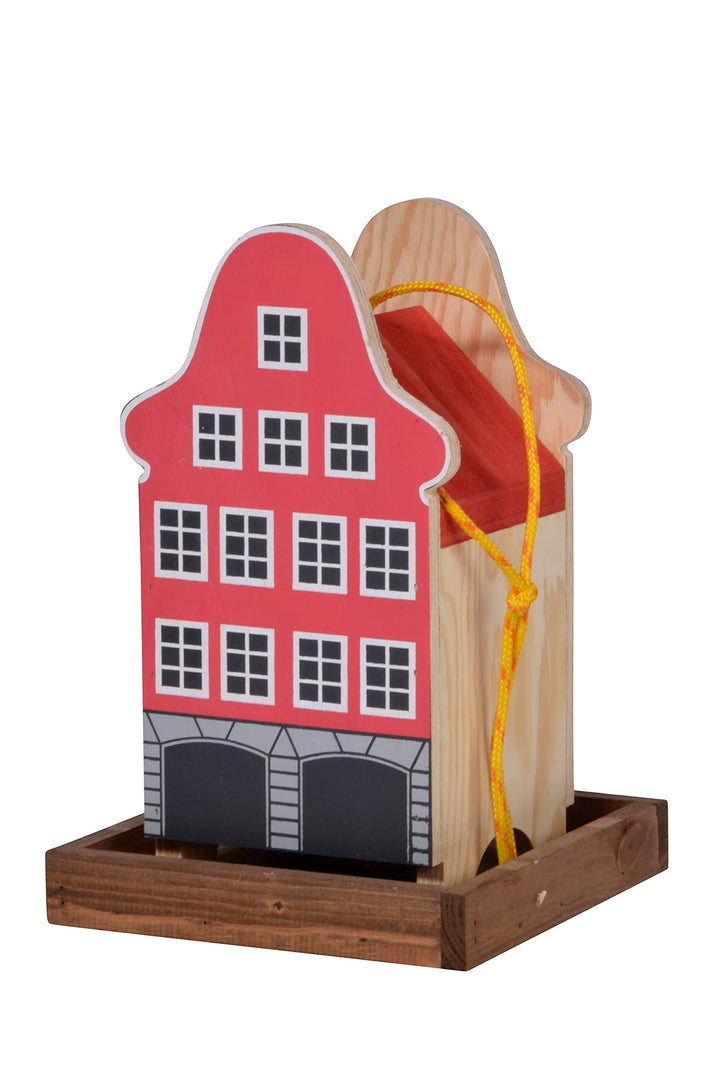 dobar® Green Label 27060FSCe Buntes Vogelfutterhaus Rothenburg Hängend - Kleine Vogelvilla Multiplex