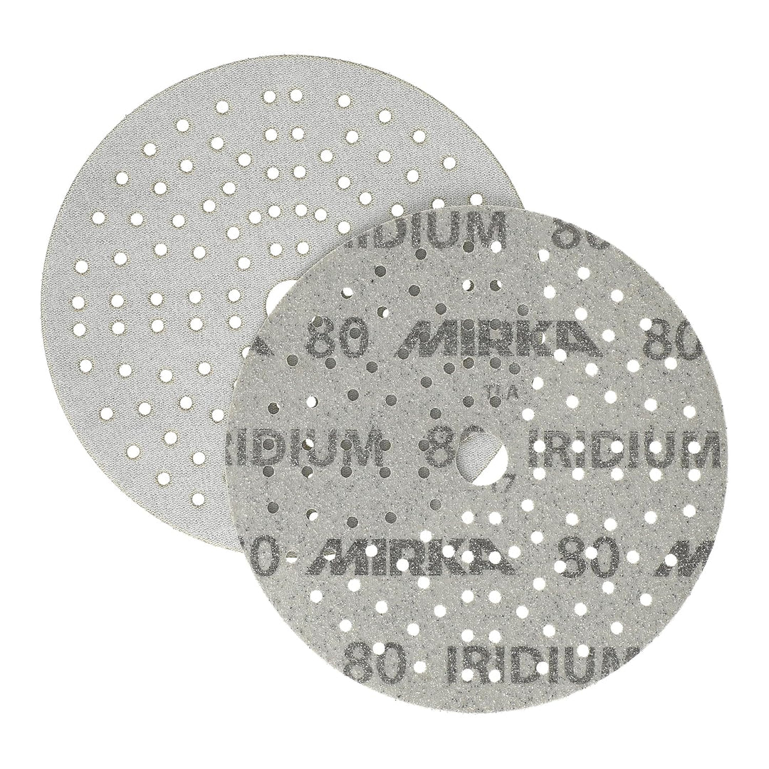 100x MIRKA Haftschleifscheibe IRIDIUM Grip 121L 150mm K.80 f.HO/Metall/Lack/Ku. Korn P80, Korn P80
