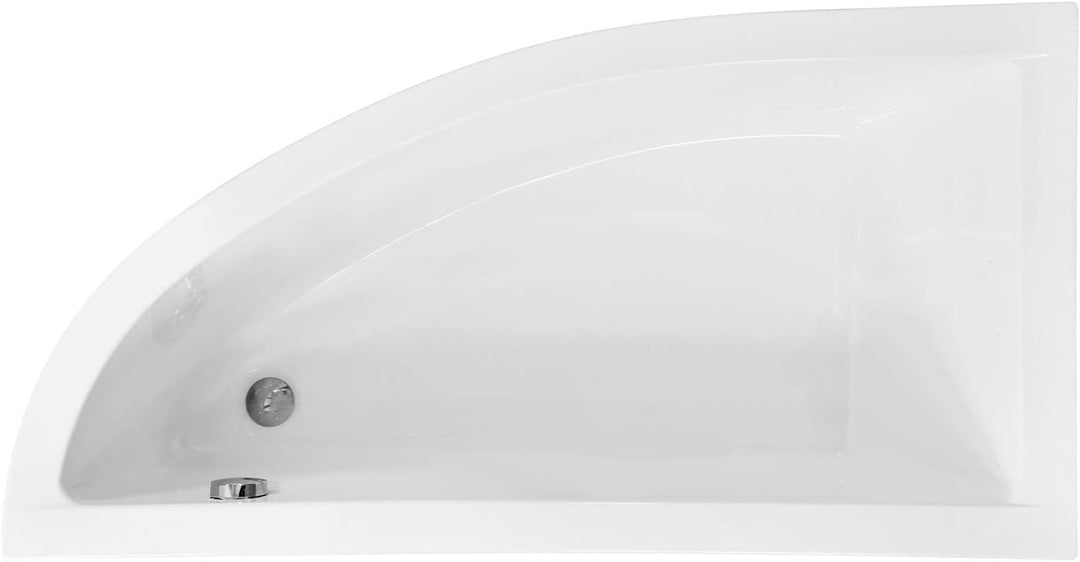 BADLAND Badewanne Original Weiss Acryl Wanne Eckbadewanne PRAKTIKA 140x70 Links KOMPLETTSET SET + Fü