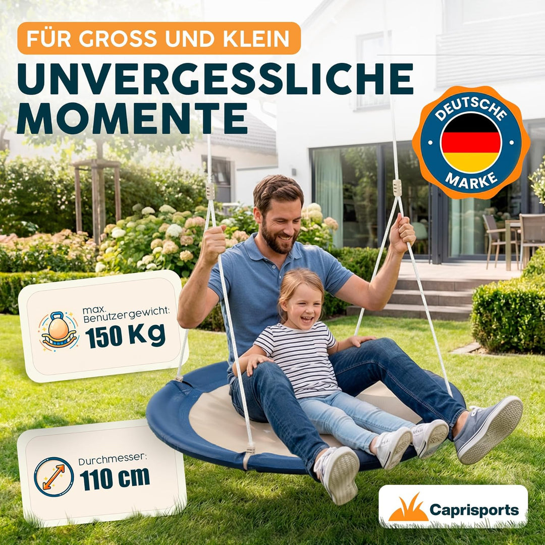 Nestschaukel Outdoor - [inkl. Abdeckhaube] - TÜV/GS geprüft - Höhenverstellbare Schaukel Outdoor und