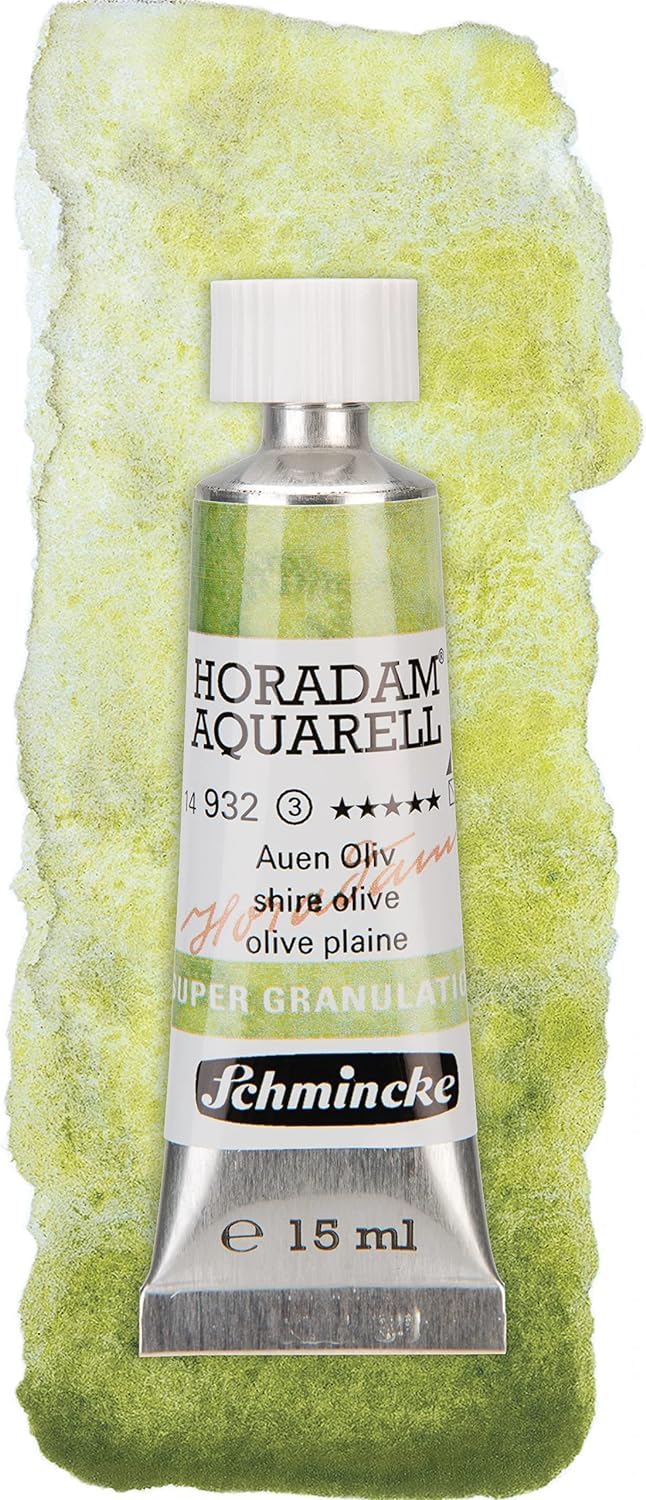 Schmincke – HORADAM® AQUARELL, Super Granulation Set Auen, 5 x 15 ml-Tuben, 74 867 097, Holzkasten,