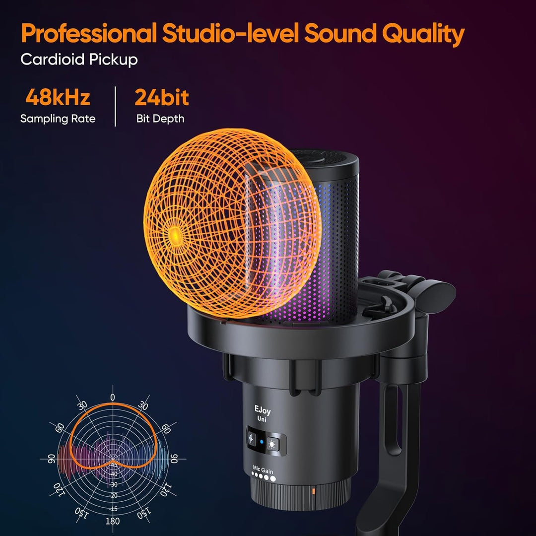 COMICA EJoy Uni USB Mikrofon PC, Gaming Mikrofon für Streaming Podcast Studio, Microphone Pc für PS4