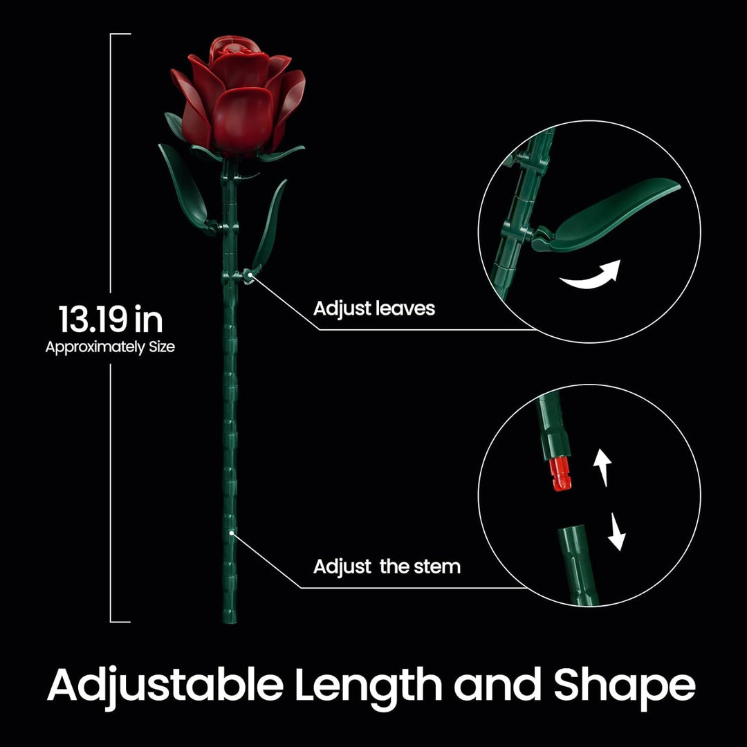 Millionspring Blumenstrauss-Bauset mit burgunderroten Rosen und 3 Kunstrosen – Geschenkidee für Sie