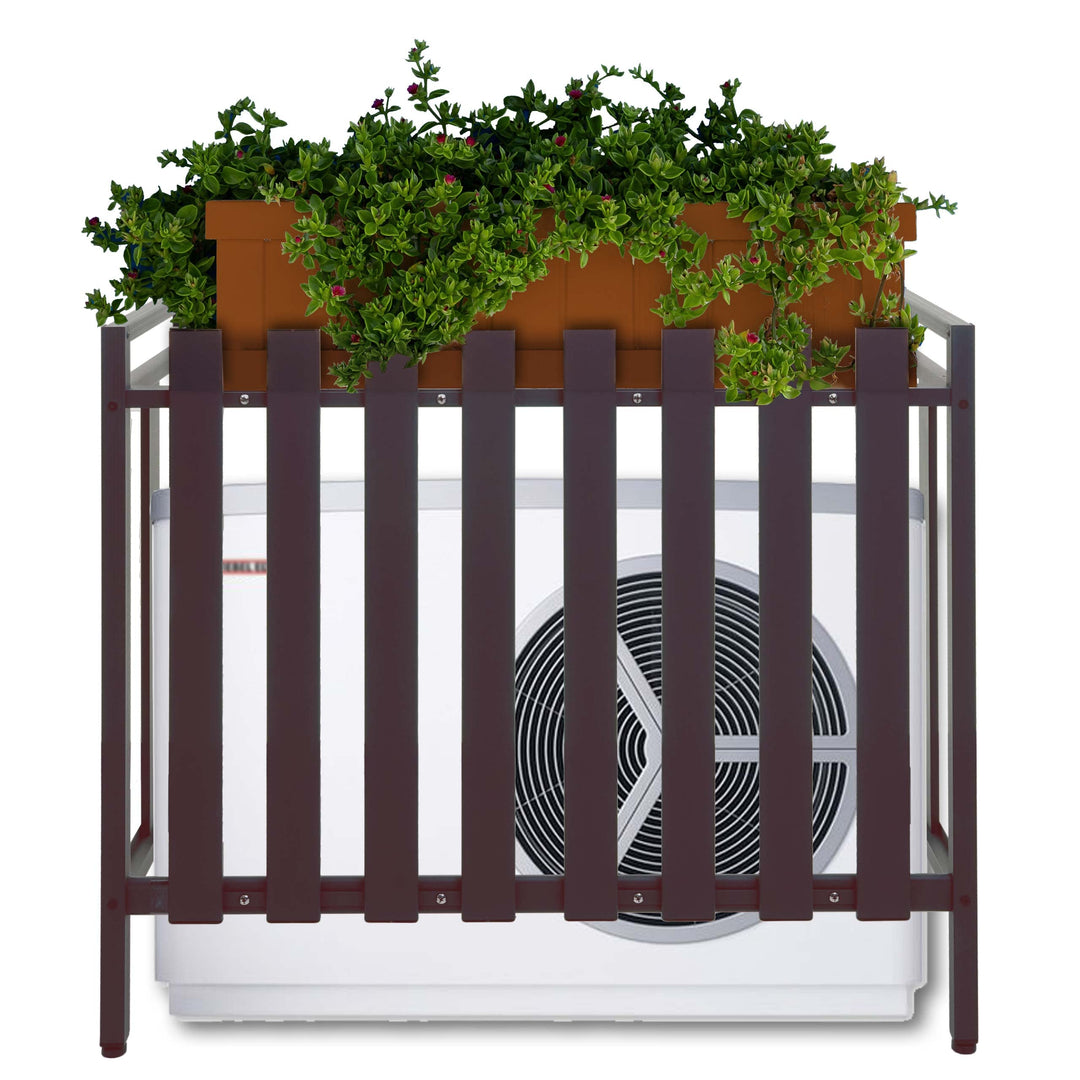 Mendler Verkleidung für Klimaanlage/Wärmepumpe HWC-K58, Abdeckung Schutzgitter Pflanzenregal, Metall