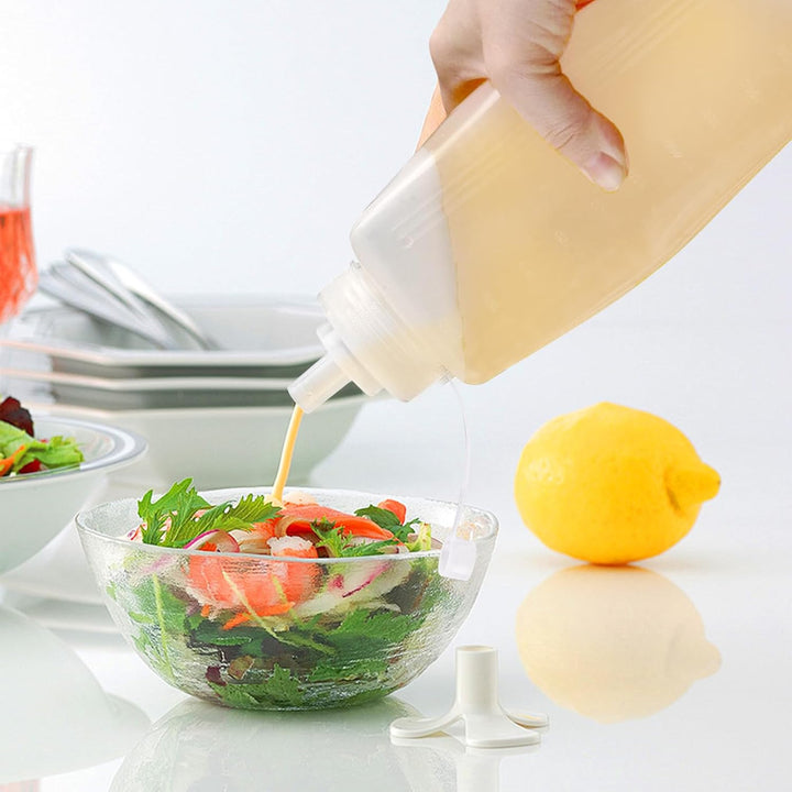 4 Stück Squeeze Flasche, 1000ml Quetschflasche mit Kappen, Squeeze Condiment Flaschen, Leer Plastick