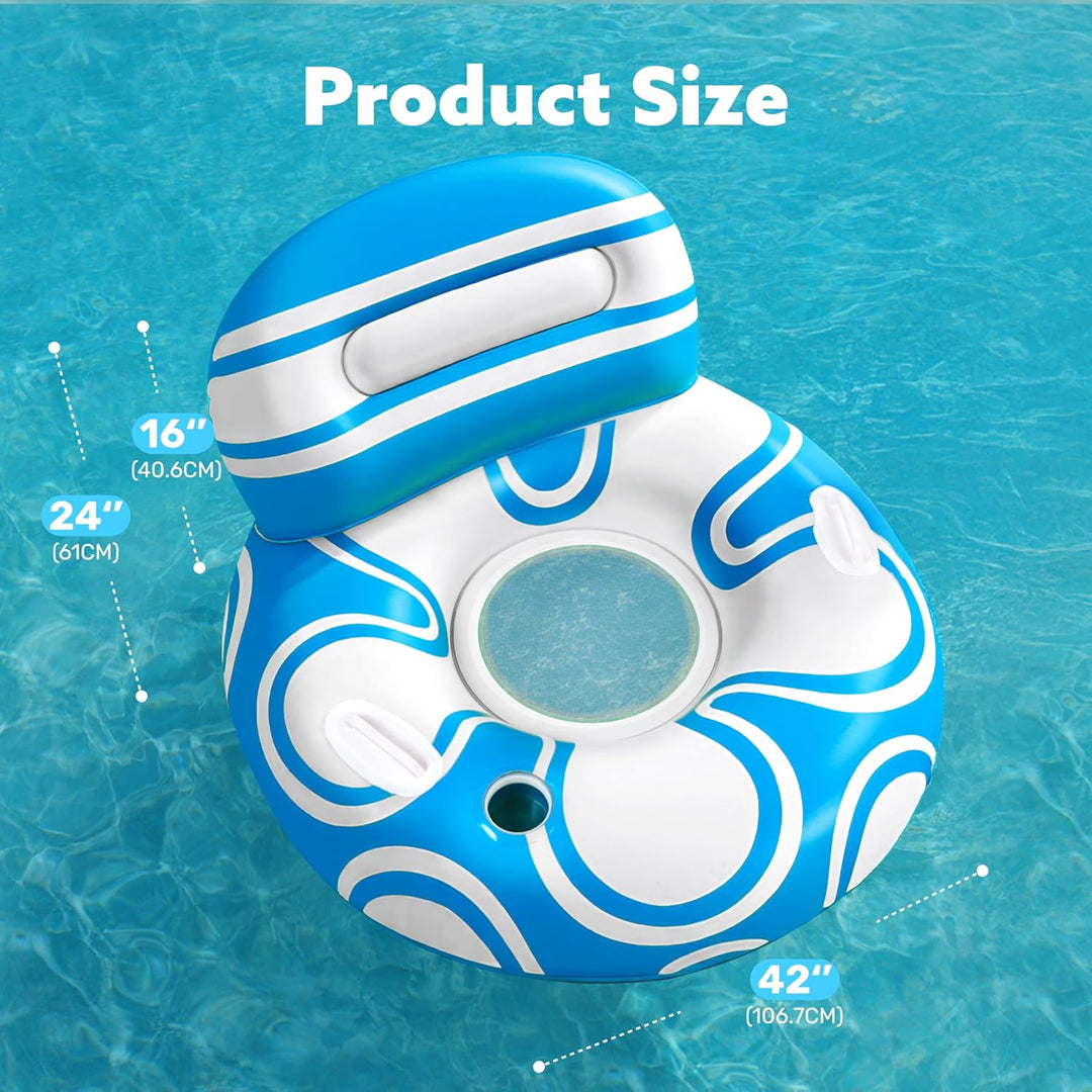 Sloosh aufblasbare Pool Float mit grosser Rückenlehne, Riesige Wasser Pool Luftmatratze Pool Schwimm