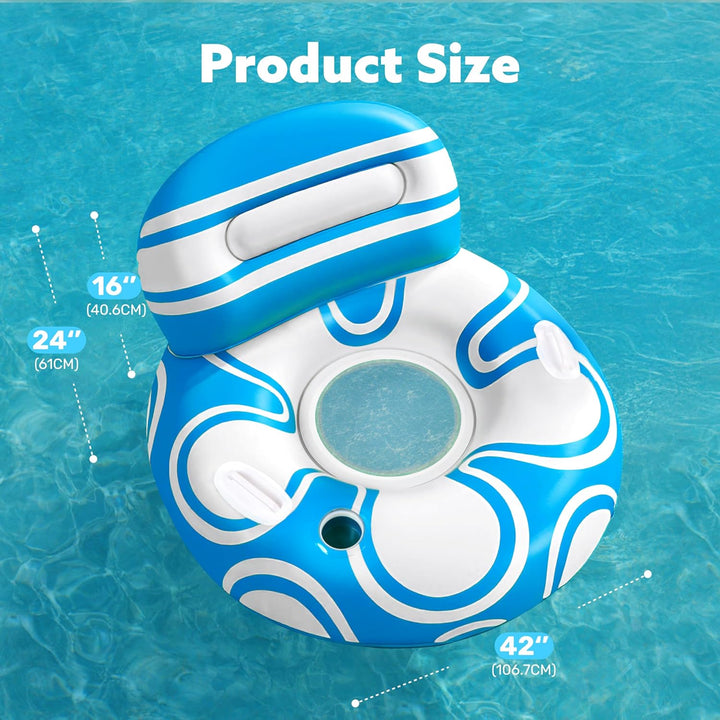 Sloosh aufblasbare Pool Float mit grosser Rückenlehne, Riesige Wasser Pool Luftmatratze Pool Schwimm