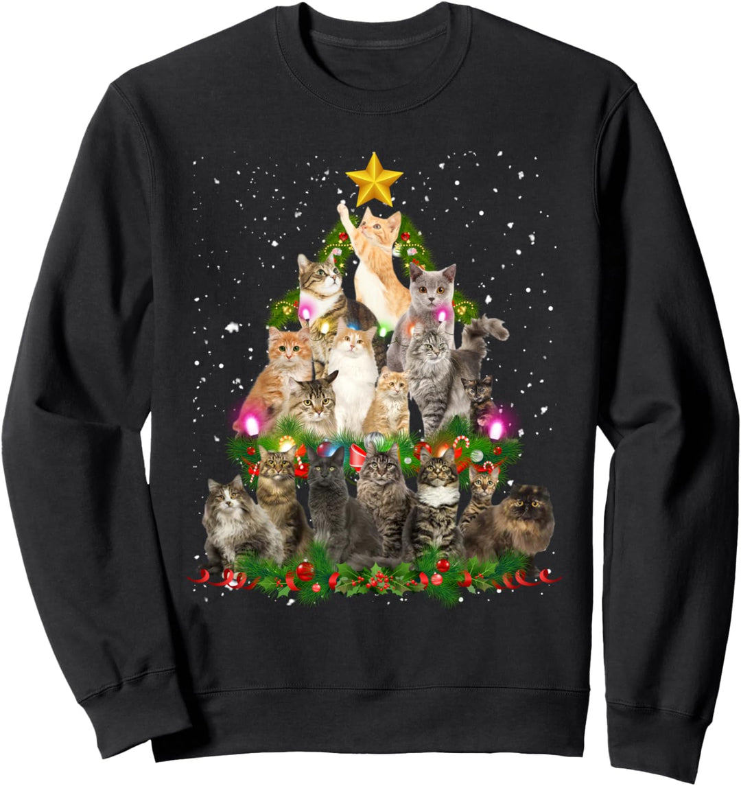 Katzen Weihnachten Deko Cat Mom Süsse Kitten Xmas Geschenk Sweatshirt