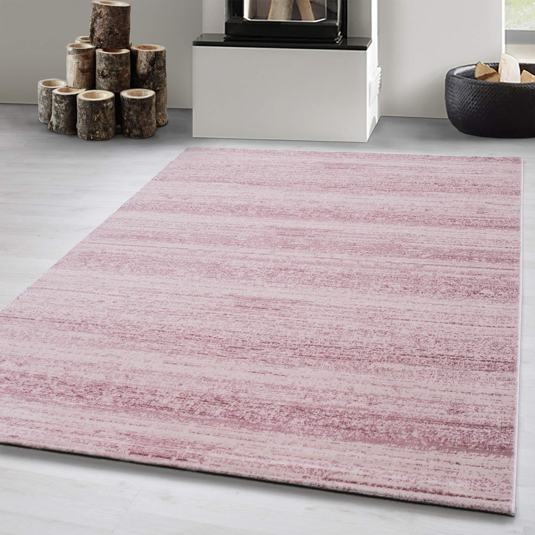 Carpetsale24 Teppich Wohnzimmer Unicolor - Einfarbig Pink Meliert 140 x 200 cm - Kurzflor Teppich Sc