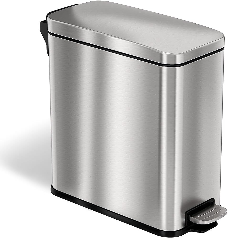 iTouchless SoftStep, schmaler Trittabfalleimer (11,4 L Fassungsvermögen), mit AbsorbX und herausnehm