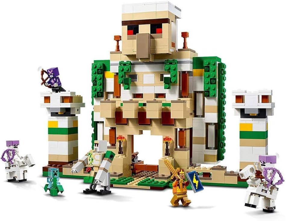 LEGO 21250 Minecraft Die Eisengolem-Festung, baubares Burg-Spielzeug, verwandelbar in eine grosse Fi