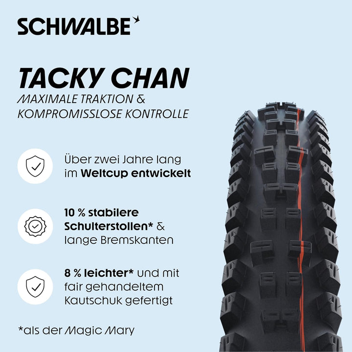 Schwalbe Tacky Chan Evo TLE Faltreifen // 62-622 (29x2,40') Super Downhill Schwarz 62-622, Schwarz 6