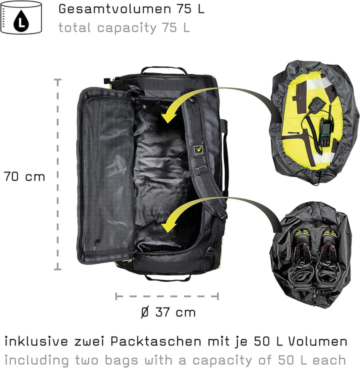 tee-uu BARRELBAG Bekleidungstasche (verschiedene Varianten) | robuste Plane | ca. 75 L Volumen | ink