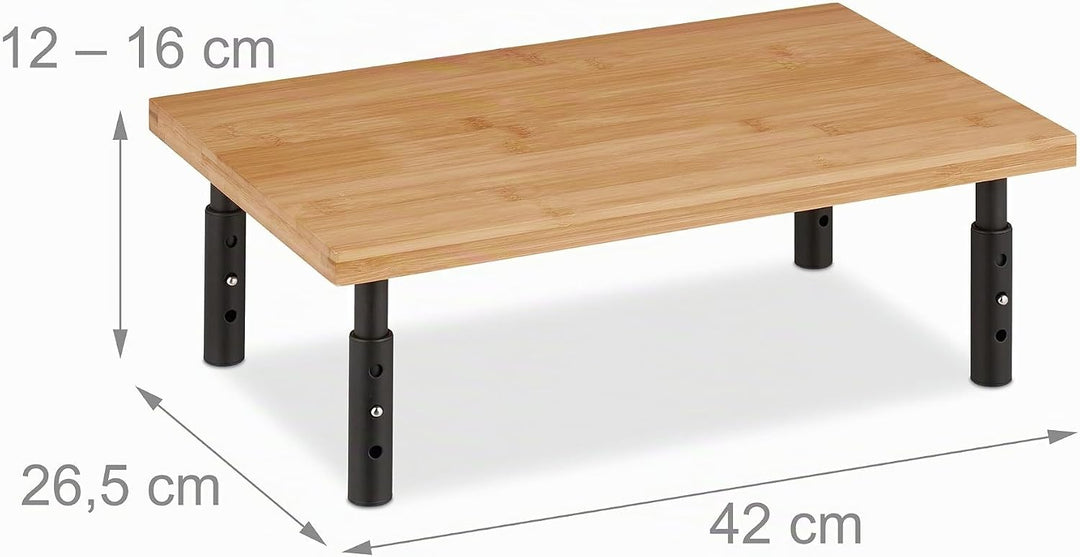 Relaxdays Monitorständer, höhenverstellbar, HxBxT: 16 x 42 x 26,5 cm, Bildschirmerhöhung für Schreib