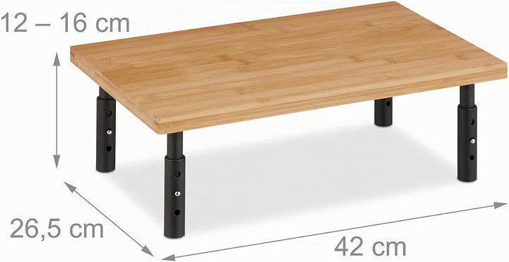 Relaxdays Monitorständer, höhenverstellbar, HxBxT: 16 x 42 x 26,5 cm, Bildschirmerhöhung für Schreib