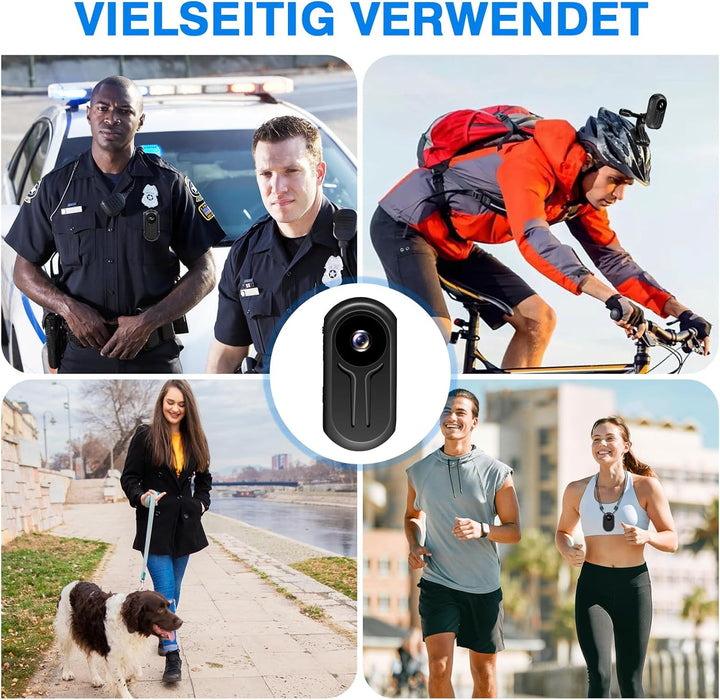Action Cam, HD 1080P Daumen Körperkamera, 360° Drehbare Sport Action Kamera, 120° Weitwinkel Kleine