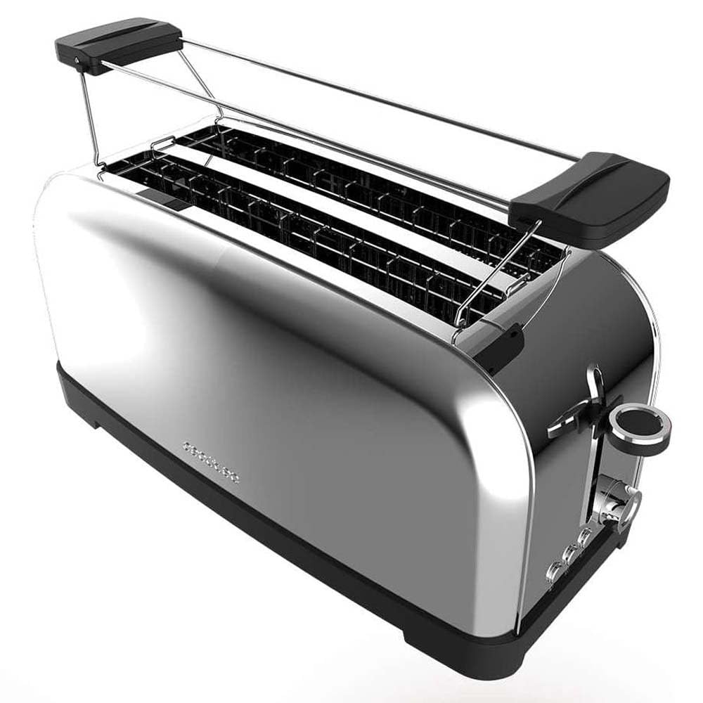 Cecotec Vertikaler Toaster Toastin' time 1500 Inox, 1500W, Doppelter langer und breiter Schlitz 3,8