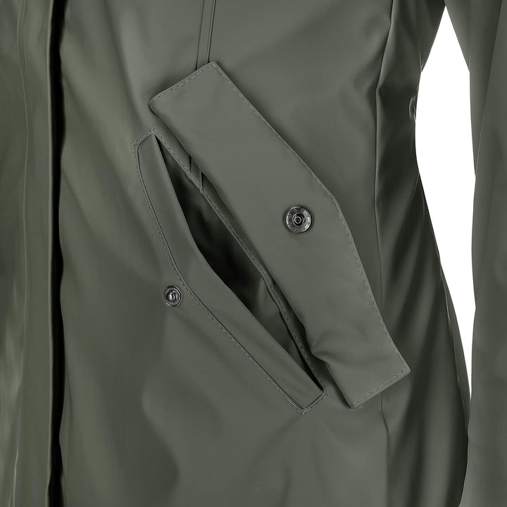 Dry Fashion Damen Regenmantel Malmö - Frauen Regenjacke Jacke mit Kapuze Lang Winddicht Wasserdicht