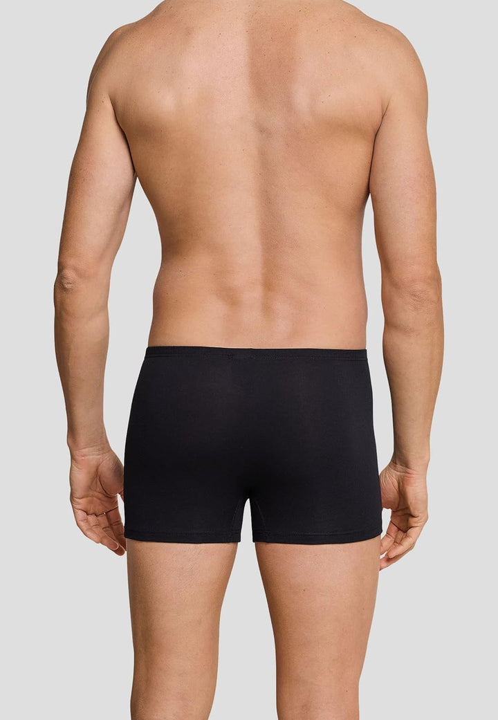 Schiesser Herren 2 PACK Boxershorts mit weichem Bund - Essentials S 4 X Schwarz, S 4 X Schwarz