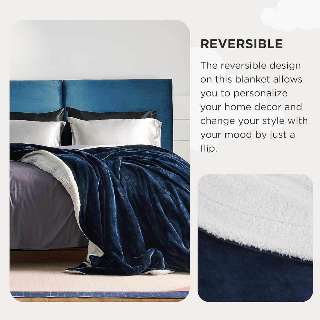 BEDSURE Kuscheldecke Flauschig Sofaüberwurf Marine Blau - Decke Sofa Klein als Couchdecke Überwurf u