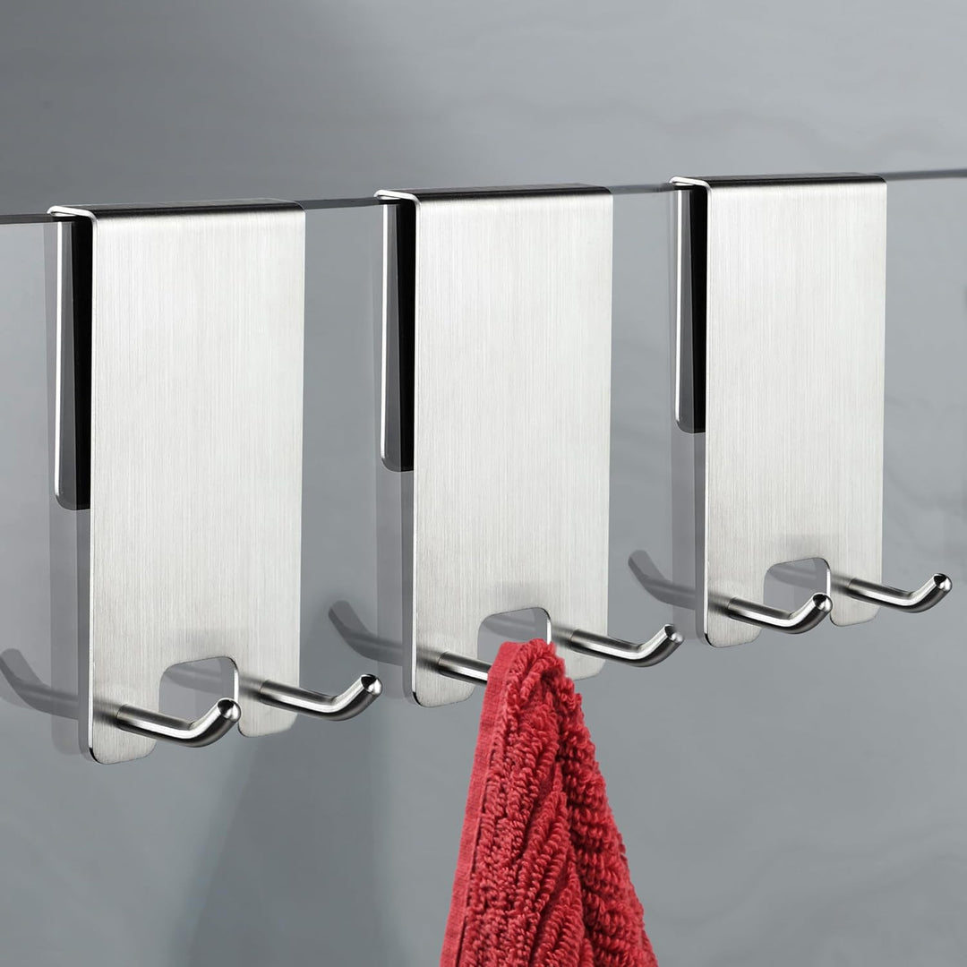 Kegii Bademantel-Handtuchhaken Duschhaken 3 Stück - Haken für Duschwand, Edelstahl Handtuchhalter oh