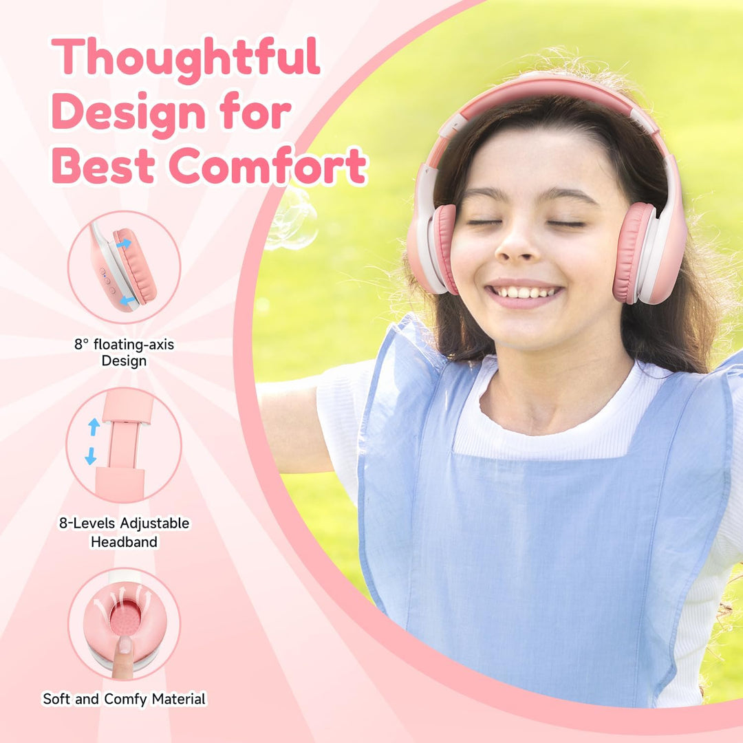 EarFun Bluetooth Kopfhörer Kinder, 85/94dB Lautstärkeregelung, HiFi Sound, HD-Mikrofon, 40 Std Akku,