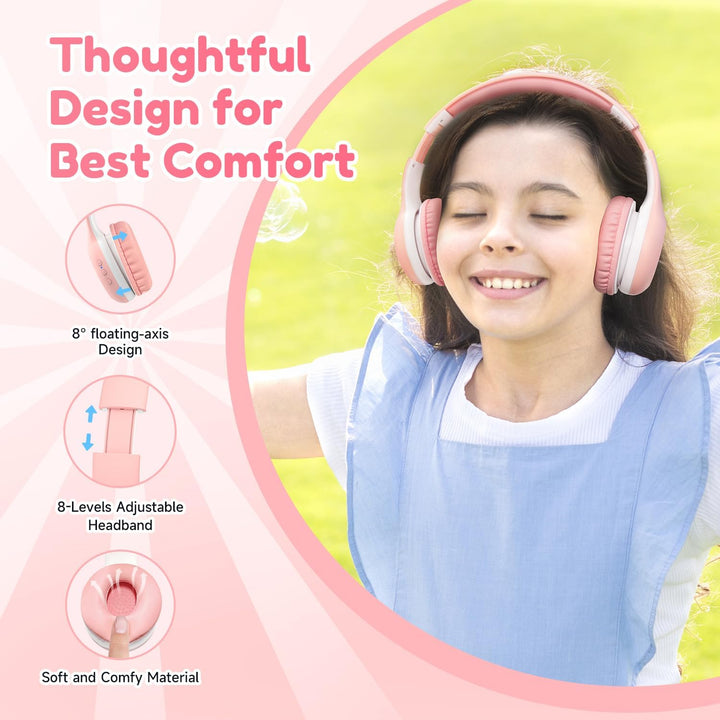 EarFun Bluetooth Kopfhörer Kinder, 85/94dB Lautstärkeregelung, HiFi Sound, HD-Mikrofon, 40 Std Akku,