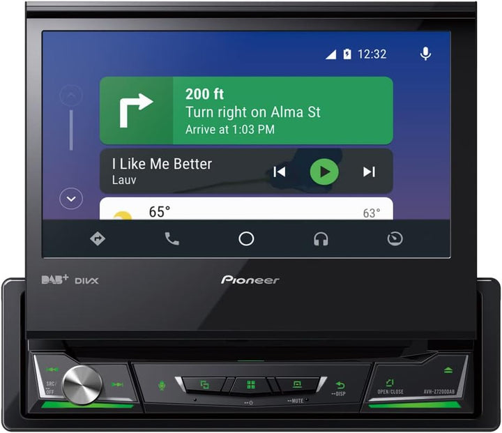 Pioneer AVH-Z7200DAB 1-DIN-Multimedia Player, ausklappbarer 7-Zoll ClearType-Touchscreen, Smartphone