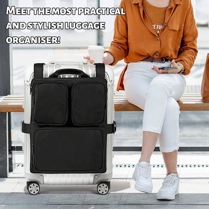 Tragbare Gepäckerweiterungstasche, Verstellbar, Grosses Fassungsvermögen, Reisetasche-Erweiterung, v