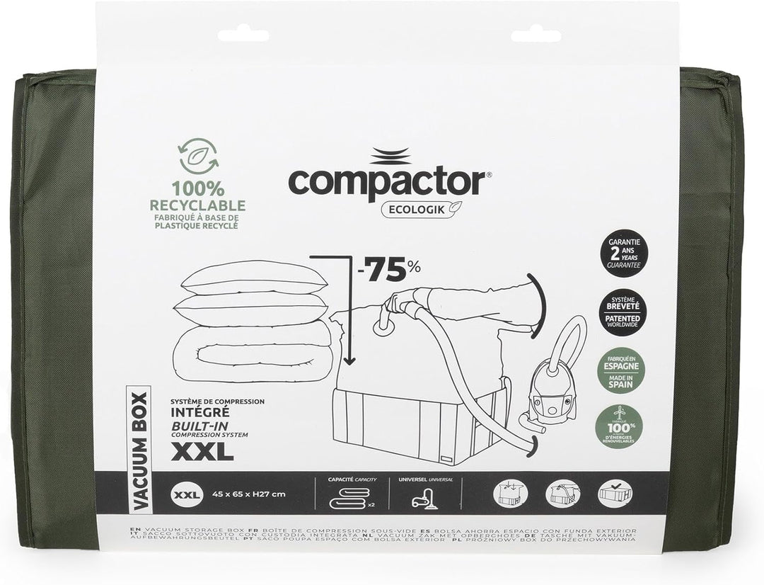 Compactor RAN10734 platzsparender, halbstarrer Vakuum-Aufbewahrungsbeutel, Grösse XXL, 210 l, Compac