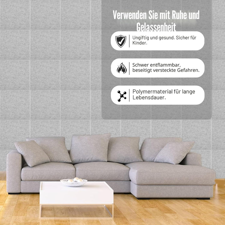12 Stück Akustik Panel,Akustikplatten Selbstkleben,Schallschutzplatten Akustikpaneele Wand für Tonst