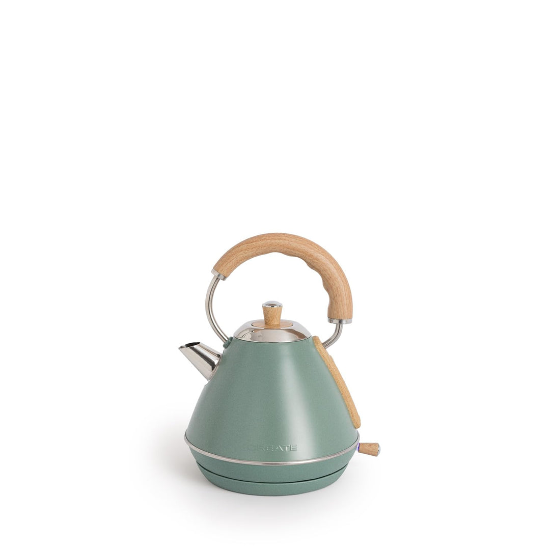 CREATE/KETTLE RETRO M/Elektrischer Wasserkocher Salbeigrün/Schnelles Aufkochen, Fassungsvermögen 1L,