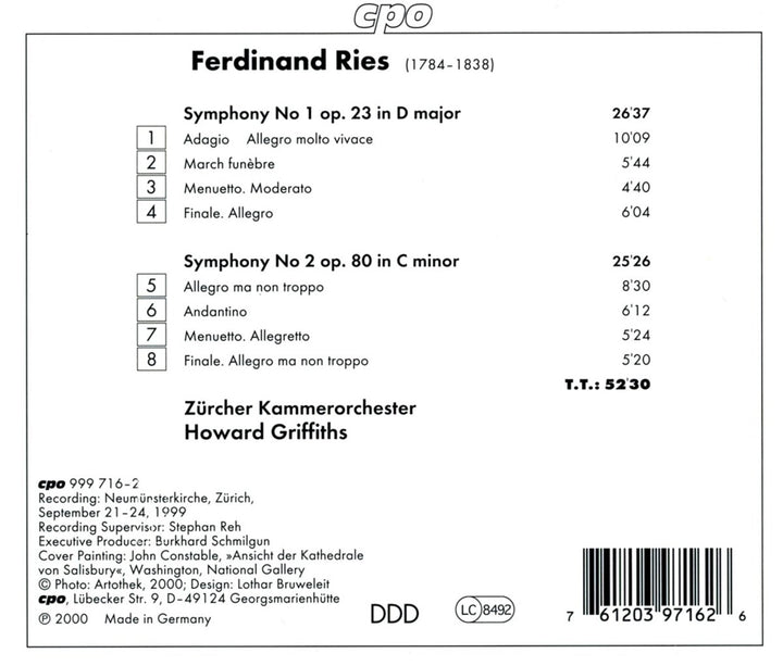 Sinfonien 1 &amp; 2, Audio-CD
