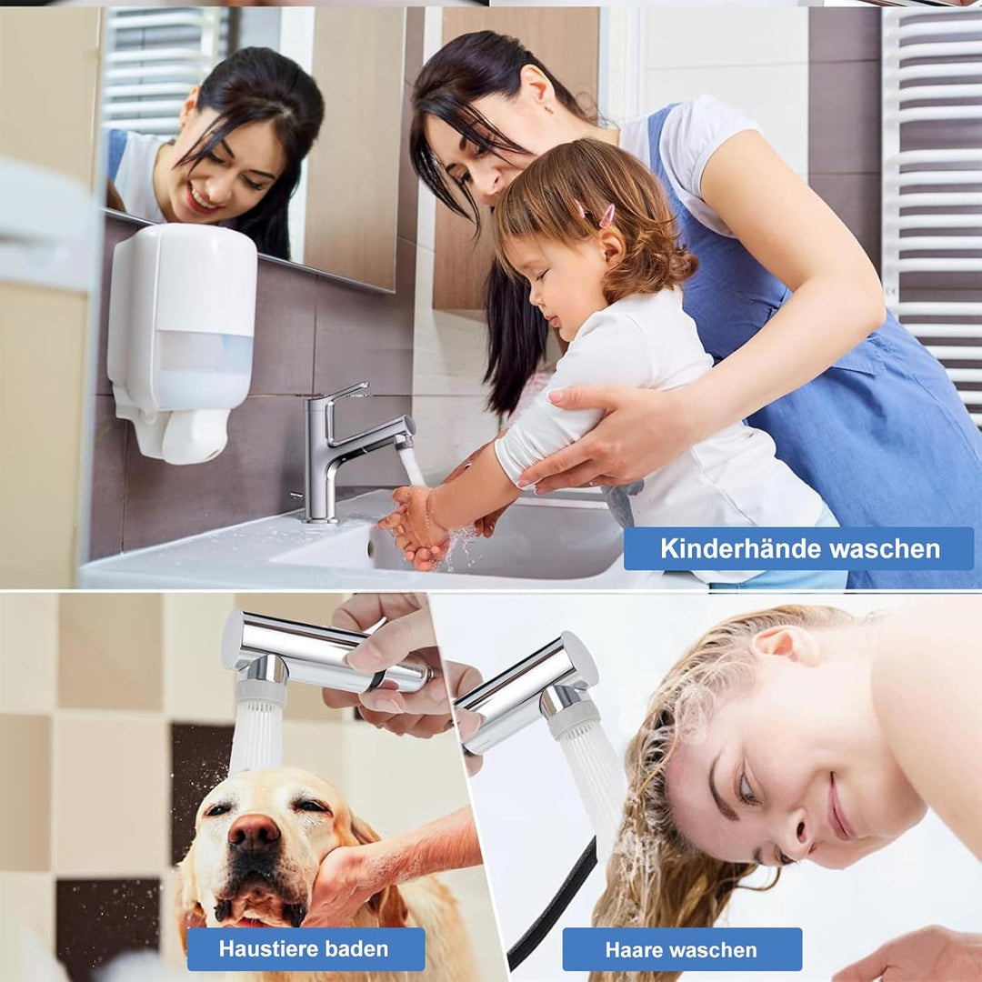 Badezimmer Wasserhahn Brausekopf Ersatzteil, Nur für G1/2 Anschluss Ersatz, Doppelfunktions-Auszieh-
