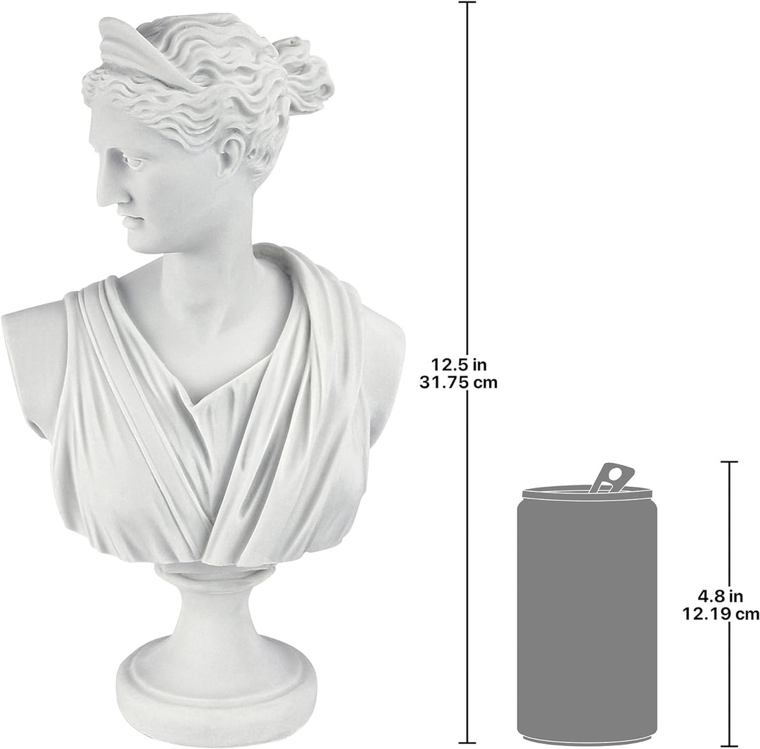 Design Toscano Diana von Versailles: Skulpturale Büste aus Marmor-Kunstharz Garten Standard, Garten