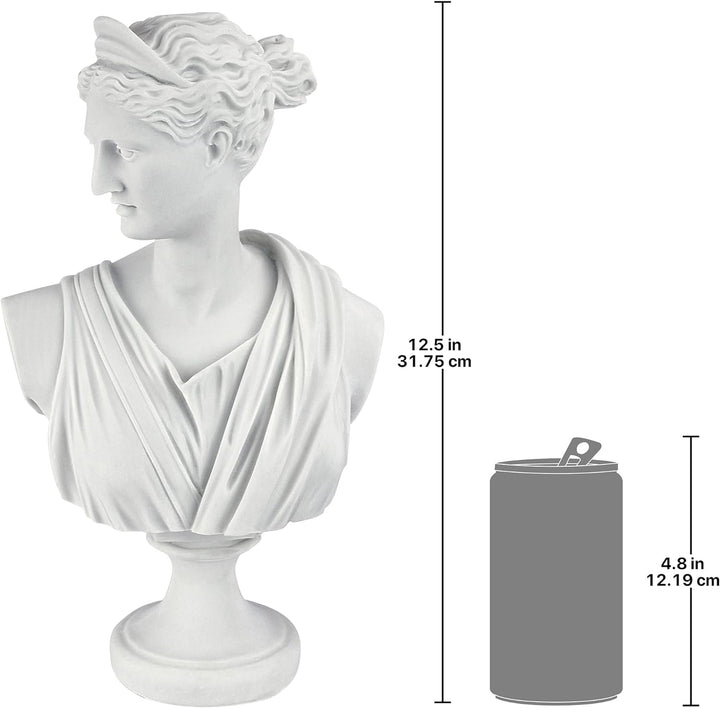 Design Toscano Diana von Versailles: Skulpturale Büste aus Marmor-Kunstharz Garten Standard, Garten