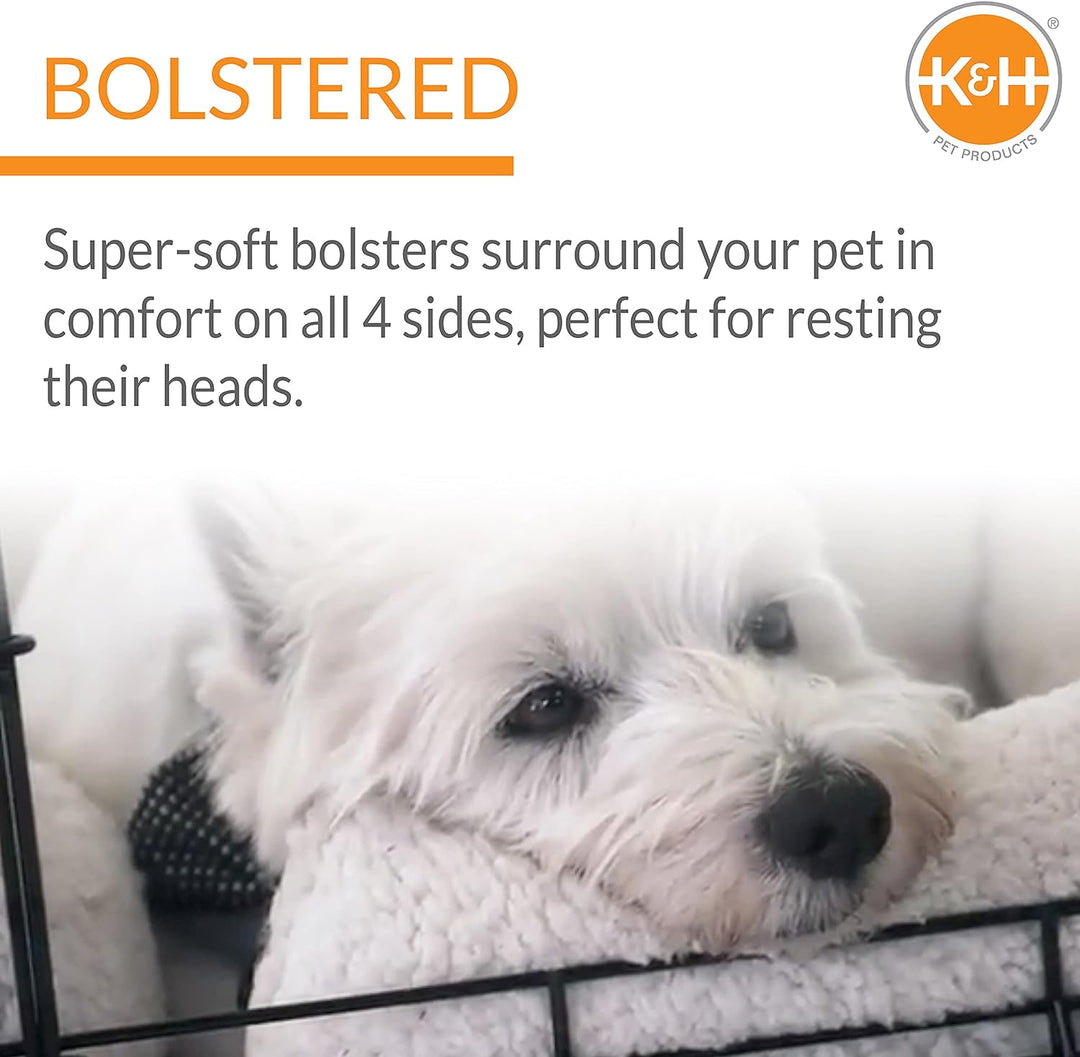 K&H PET PRODUCTS Ultra Plush Deluxe Nackenrolle für Hundekäfig, tragbares Plüschbett, Matte und Hund