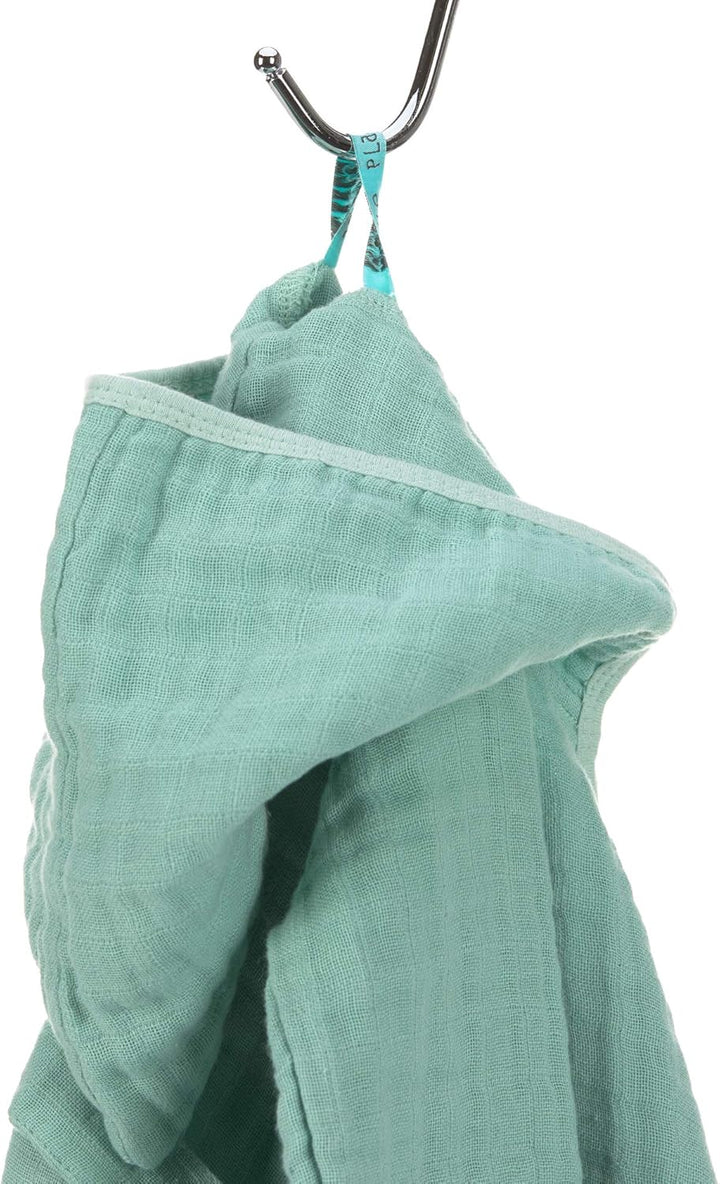 LÄSSIG Kinder Bademantel Baumwolle/Muslin Bathrobe 24-36 Monate (1er Pack) mint, 24-36 Monate (1er P