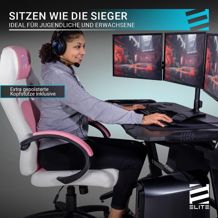 ELITE Gaming Stuhl MG100 Exodus | Ergonomischer Bürostuhl - Schreibtischstuhl - Chefsessel - Sessel
