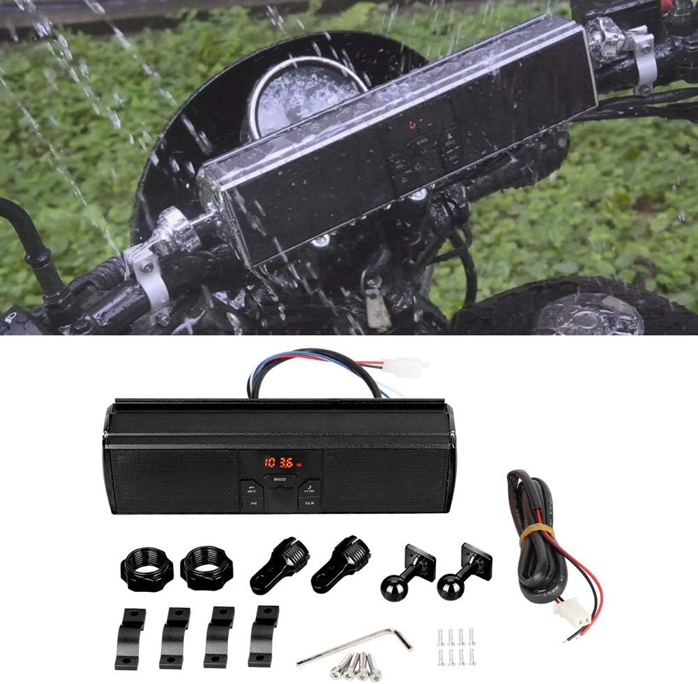 Qiilu Motorcycle Modification Lenker Audiosystem, USB Wiedergabe Anti Side Water Proof Sound System