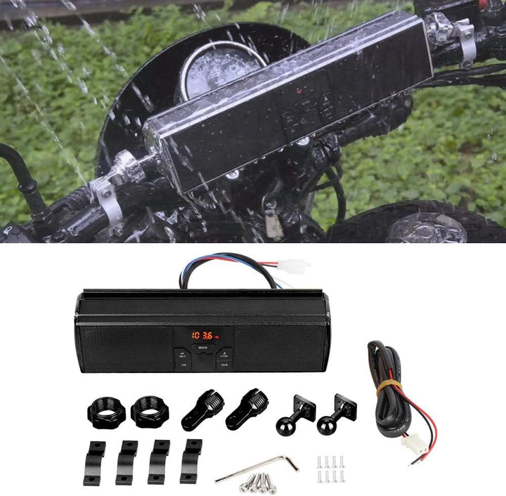 Qiilu Motorcycle Modification Lenker Audiosystem, USB Wiedergabe Anti Side Water Proof Sound System