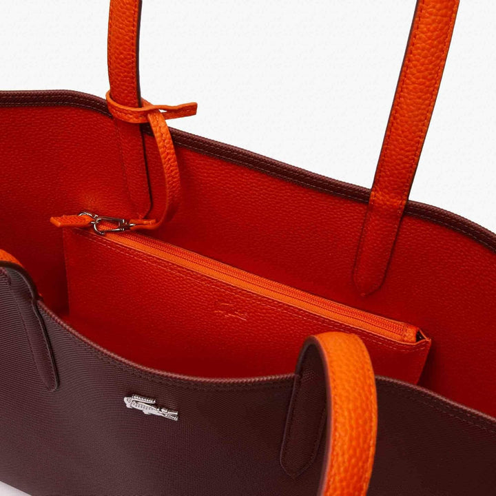 Lacoste Damen Nf2142aa Einkaufstasche Dunkelrot/Orange (M49), Dunkelrot/Orange (M49)