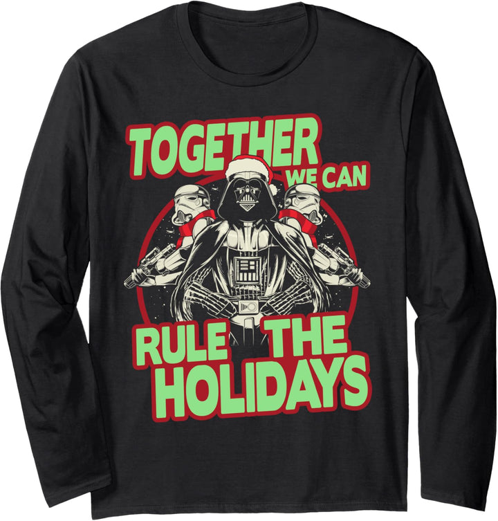 Star Wars Darth Vader Rule The Holidays Together Poster Langarmshirt