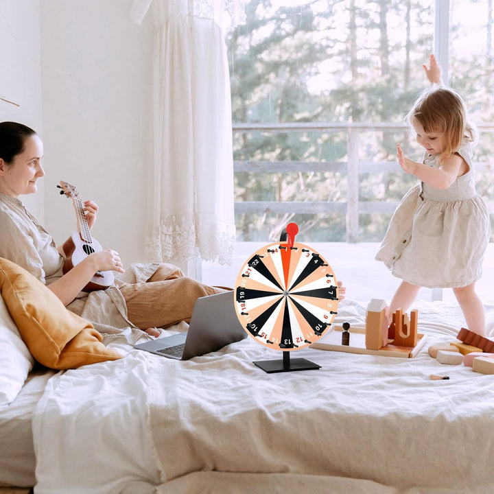 40cm Grosses Glücksrad Set, Tisch Glücksrad mit 24 Fächern Tombola Glücksrad mit Ständer Roulette Ra