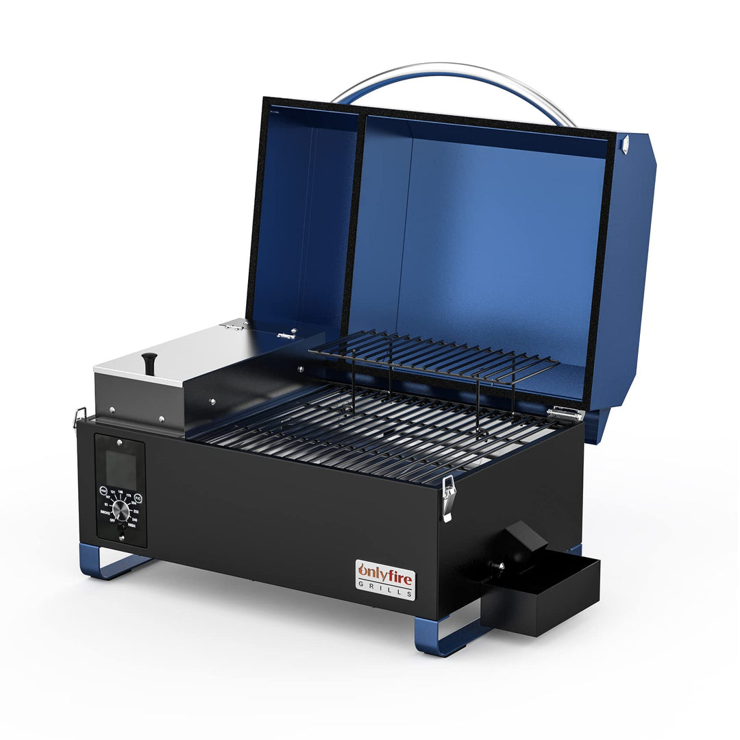 Onlyfire Pellet Smoker Grill, 8-in-1-Multifunktion Räucherofen, Pelletgrill inkl. Abdeckhaube, LED-B