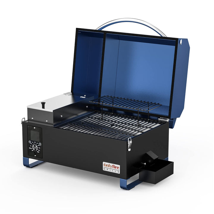 Onlyfire Pellet Smoker Grill, 8-in-1-Multifunktion Räucherofen, Pelletgrill inkl. Abdeckhaube, LED-B