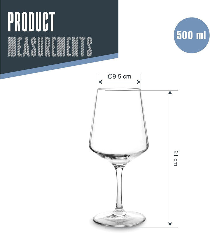 LACOR 63144 63144-Set mit 6 Weingläsern, Tritan, rot Rotweingläser, Rotweingläser