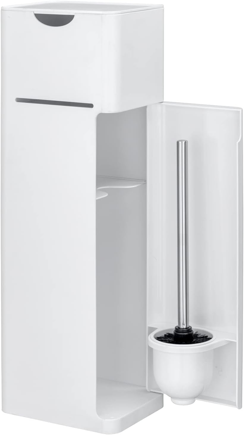 WENKO Stand WC-Garnitur Imon 6 in 1, mit integriertem Toilettenpapierhalter, WC-Bürstenhalter, Ersat